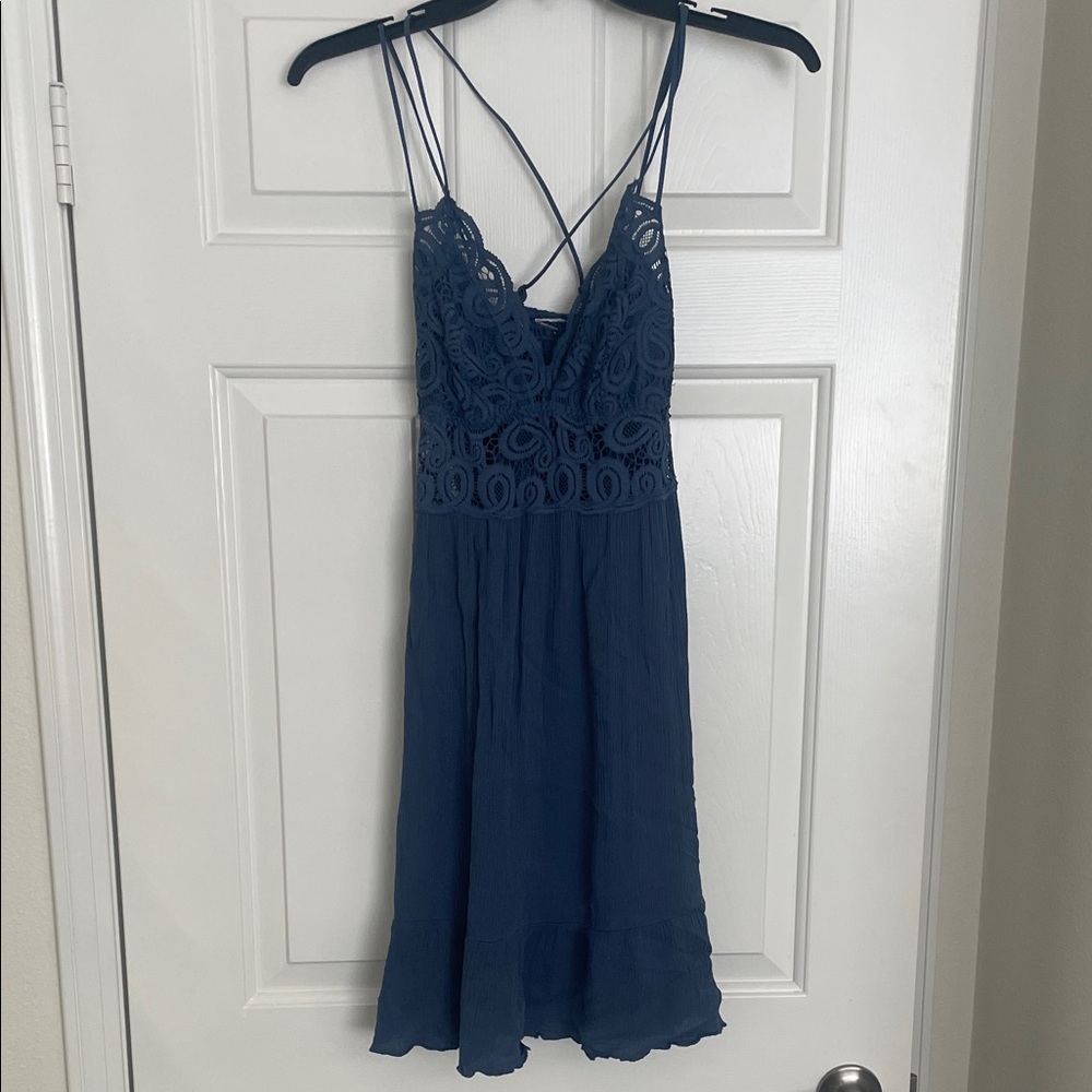 PINK Victoria's Secret Navy Backless Dress
